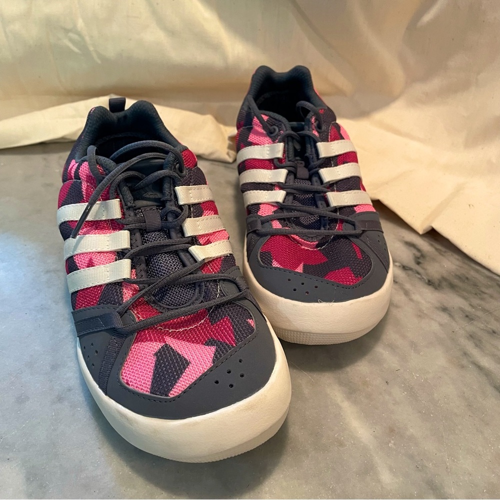 Women’s Adidas Pink and Gray Water Sneakers